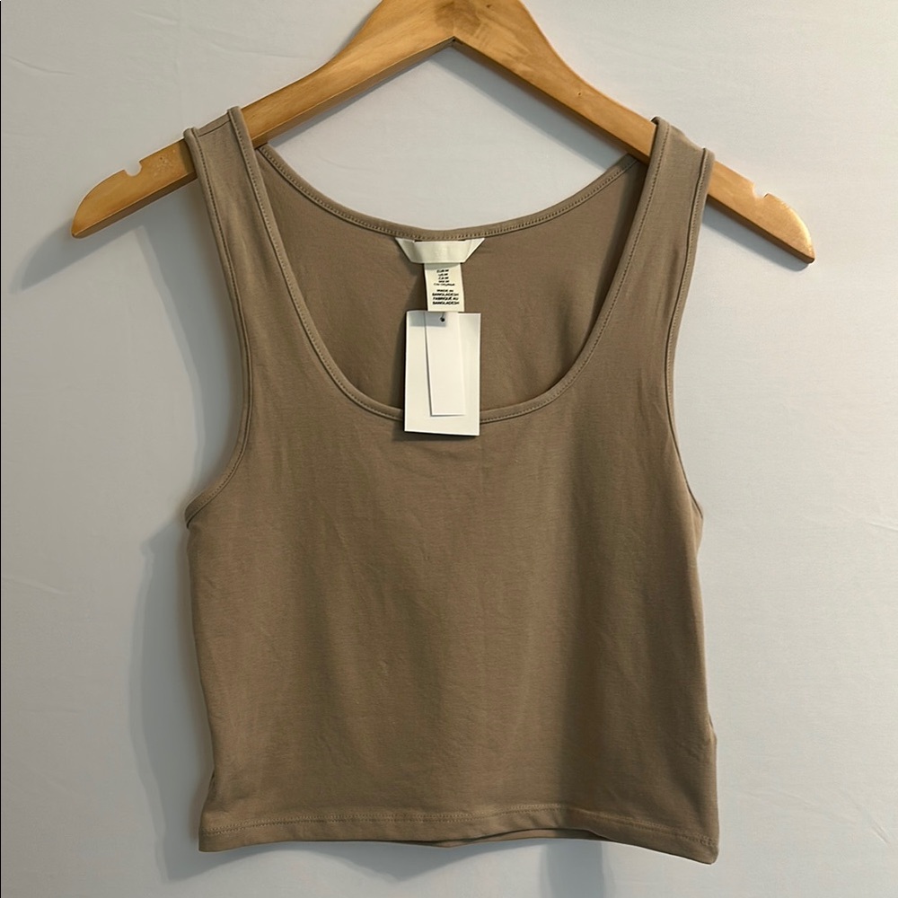 H&M Tan Cropped Tank Top
